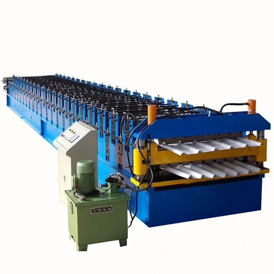 Machine de formage de rouleaux de panneaux de tuiles à double couche de tôle de toit ondulé en acier de fer de tôle de toiture Ibr