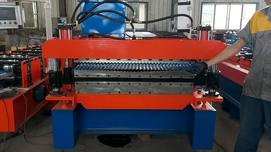 Double couche PC4 et tôle d'acier ondulée Micro Ondulado pour tuile de toit laminée à froid prix de la machine de formage
